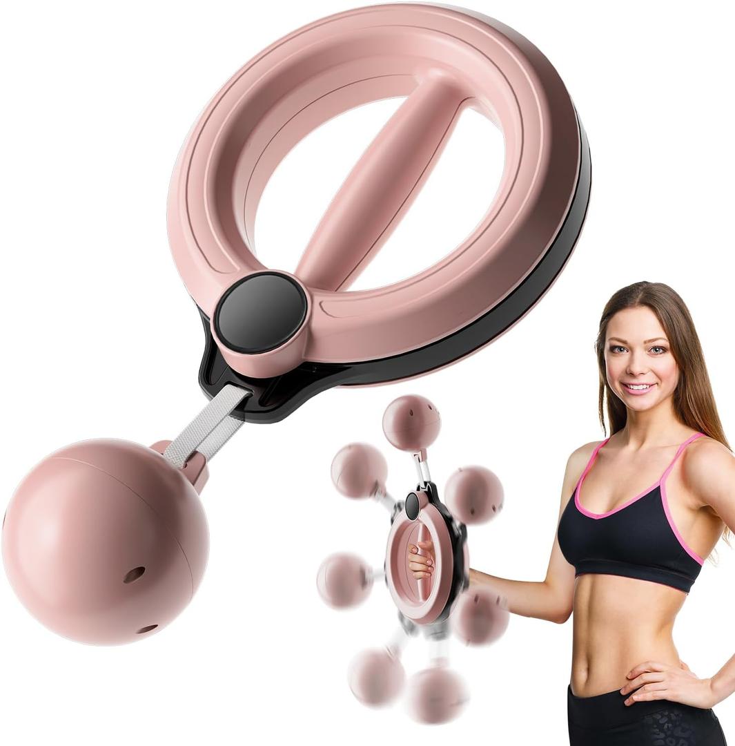 Arm Workout for Women and Men, 360 Hand-Crank Forearm Trainer, Shoulders and Arm Muscle Training Fitness Equipment, Chest Trainer and Forearm and Wrist Hand Exerciser, Home Workout Equipment (pink)