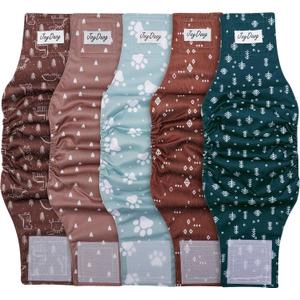 JoyDaog Reusable Dog Belly Bands for Male Dogs Diapers,5 Pack Premium Washable Dog Diapers Male Doggie Nappies Wrap, XL