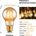 2200k Led Light Bulb,Vintage A19 Edison Bulbs,Dimmable Amber Warm White Tone Light Bulb,Antique Led Filament Light Bulbs,Old Style Light Bulbs,40W/60W Equivalent,4 Watt/6 Watt,E26 Base