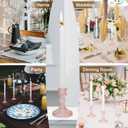 Glass Candlestick Holder Taper and Candle Holder Desktop Decoration for Wedding Dinning Party-3 pcs