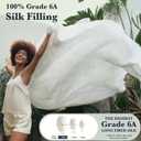 Silk Comforter King Size | 100% Mulberry Silk Fill with Organic Bamboo Viscose Shell | Summer Cooling Blanket for Hot Sleepers, Lightweight Breathable All-Season Bedding (Cream, 104"x90")