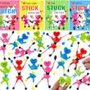28 Pack Kid Valentiens Day Cards with Heart Shape Sticky Toys Wall Climbing Men, Valentines Day Gifts for Kids Classroom School Valentines for Kids Class Valentines Exchange Gifts Cards Party Favors