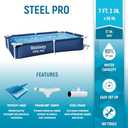 Bestway Pro 87 in. x 59 in. Rectangular 17 in. Deep Metal Frame Above Ground Pool 56545E-BW