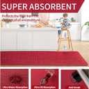 YDKGL Kitchen Mats for Floor, Super Absorbent Kitchen Rugs Non Slip Washable, Soft Imitation Linen Braided Kitchen Runner Rug, Standing Mat Sink Mat, Easy to Clean, Red 17x30