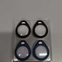 UNBREAKcable AirTag Holder for Apple - 4 Pack Air Tag Case [Fit Tightly Design] [Easy to Install] [Hold Securely] Waterproof TPU Protective Cover with Metal Keychain for Kids,Pet,Luggage,Backpack,Keys (Black & Blue)