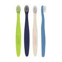 Dr. Brown's Infant-to-Toddler Toothbrush Set, Soft & Gentle Manual Toothbrushes for Baby, Green/Dark Blue/Ecru/Blue, BPA Free, 0-3 Years 4-Pack