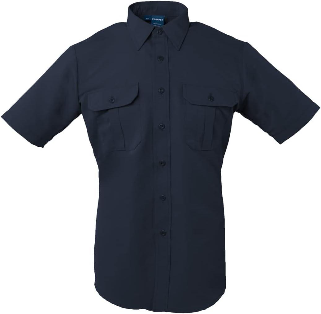 Propper Men's Edgetec Tactical Short Sleeve Shirt (Large Navy)