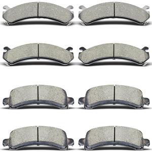 D784 D974 Front Rear Ceramic Brake Pads Set Fit For 2003-2020 Chevrolet Express 2500/3500, For 2003-2020 GMC Savana 2500/3500 (8 pcs)