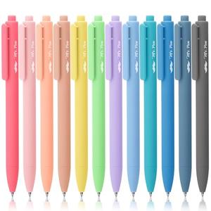 Mr. Pen- Retractable Gel Pens, 12 Pack, Black Ink Gel Pens, Pastel Barrels, Fast Dry, Gel Pen Fine Point 0.7mm
