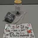 Layhit 3 Pcs Raccoon Gifts for Women Teaches Day Thank You Gift 16 oz Coffee Glass Cosmetic Makeup Bag Cute Socks Graduation Mother's Day Gift for Friend Teacher Colleague Employee