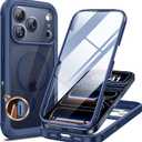 Miracase Magnetic for iPhone 17 Pro Case 6.3" [Compatible with MagSafe] Full-Body Phone Case with Built-in Glass Screen Protector & Camera Control,Drop Proof iPhone 17 Pro Cover, Dark Blue