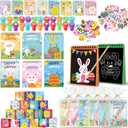 192 Easter Party Favors for Kids, 24 Pack Scratch Books Set Toys Bulk for Classroom Gifts Prizes, Easter Goodie Bags Stuffers Fillers for Boys Girls Student Party Crafts(scratch set)