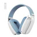 BINNUNE 2.4GHz Wireless Gaming Headset with Mic for PS5, PS4, PC, Mac, PlayStation 4 5, Bluetooth Gaming Headset with Flip Microphone,Headphones for Laptop Computer (Whiteblue)