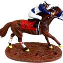 Race Horse Figurine Statue Decor Thoroughbred with Jockey Horse Racing Memorabilia