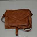 Leather Flapover Crossbody Handbag Purse for Women with Adjustable Strap & Overflap Snap Closure Tote/Bag (Tan Wash)