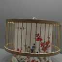 New Chinese Style Pendant Lamp Shade Antique Hanging Light with Patterned Bamboo Art Ceiling Light with Wood Canopy Industrial Chandelier Lights for Living Room, Bedroom, Dinner Room (40CM)