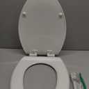 Mayfair Cassel Slow Close Toilet Seat, Easy Clean, Non Slip Premium Wood Seat, Easy Install, Made in USA, Elongated, White