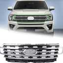 Chrome Front Bumper Grille Assembly Fit for 2018 2019 2020 2021 Ford Expedition Upper Grill Accessories LL1Z8200BB FO1200648