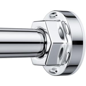 Shower Curtain Rod 27-79 Inches, Adjustable Tension Shower Rod No Drilling, No Slip, Spring Tension Curtain Rod for Bathroom Kitchen Closet Windows - Silver