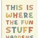 Hiuwevt Boho Fun Classroom Poster Hanger Frame, Kids Playroom Decor, This Is Where the Fun Stuff Happens Colorful Wall Art Decor for Kids Room Nursery Playroom Classroom Home, 12x16 Inch