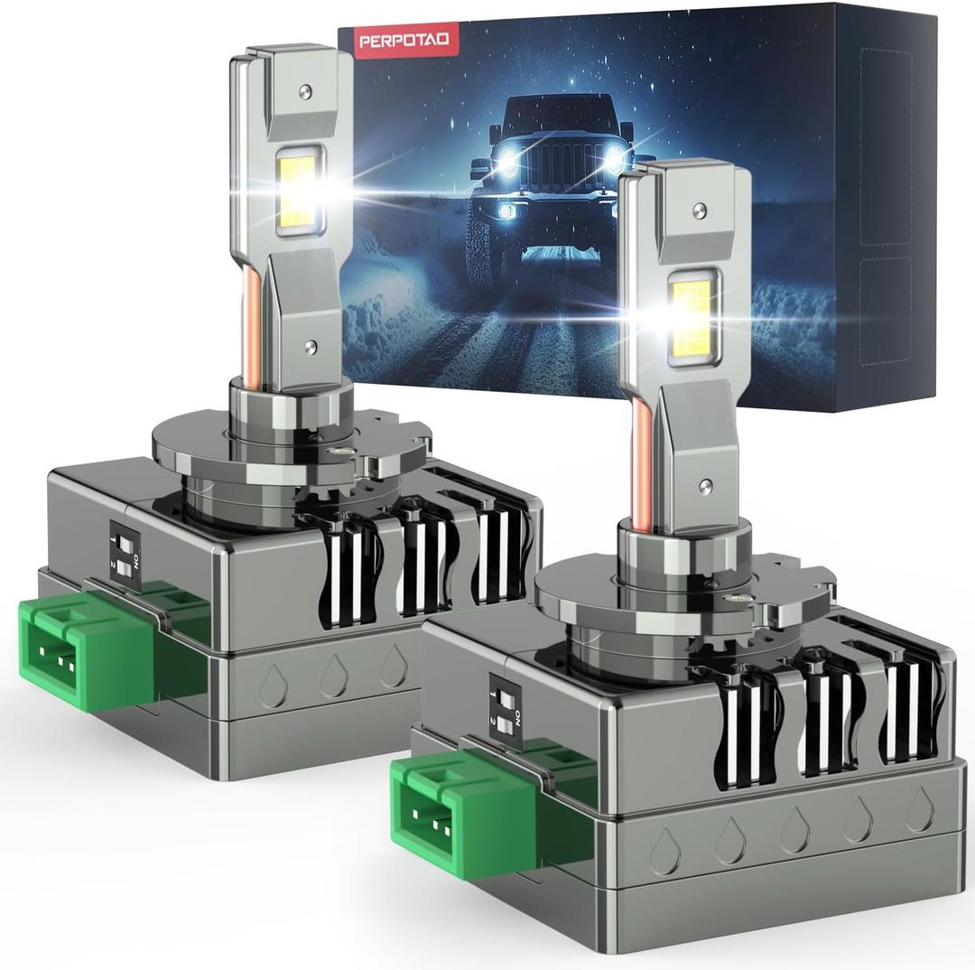 Upgraded D3S Bulb, 46,000LM, 800% Brightness D3R, 6,000K White, 10x Cooling, 1:1 Xenon Size, Fast Plug, Compatible 99.99%, 2-Pack