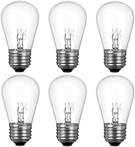 S14 Replacement Light Bulbs for String Lights, 11 Watt E26 Medium Standard Base, S14 Clear Glass Bulbs, Edison Bulb String Lights Bulbs for Outdoor Patio Garden Vintage String Lights(4 pack)