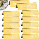 Clonivent 12 PCS Reserved Table Signs, Acrylic Gold Reserve Sign for Wedding, Waterproof Double-Sided Reserved Seating Signs for Restaurant Party & Private Events (Gold)