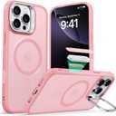 ESR for iPhone 16 Pro Max Case,Camera Control Button Compatible with MagSafe, Military-Grade Protective Case, Built-in Stash Stand Phone Case, Classic Series, Frosted Pink