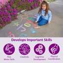 Colorations Jumbo Washable Sidewalk Chalk Set - 20 Pieces, 8 Assorted Colors, 4 x 1 Each, Non-Toxic, Outdoor Play for Kids, Ages 4+