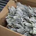 Puleo International 7.5ft Pre-Lit Flocked Aspen Fir Christmas Tree with 700 Clear Lights, 1319 Realistic Dense Snow Flocked Branch Tips, Easy Setup Artificial Trees with Sturdy Metal Stand