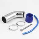 3 Inch Universal Aluminum Cold Air Intake System Filter Car Truck Turbo Piping Silver