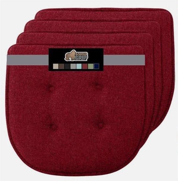 Slip Resistant Burgundy Chair Cushions, Set of 4 - Comfort & Style for Dining Spaces