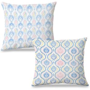 Pink and Blue Grandmillennial Throw Pillow Covers 18x18 Inch, Pink and Blue Grandmillennial Home Decor