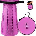 Portable & Lightweight Foldable Camping Chair for Adults, Heavy Duty Folding Stool with Adjustable Shoulder Strap, Perfect for Picnic, Beach, Backyard, and Sporting Events, Max Weight 400lbs (Purple)