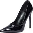 Elisabet Tang High Heels, Women Pumps Pointed Toe Stilettos 4.7 inch/12cm Sexy Heels Party Shoes (9.5, Black Bottom)
