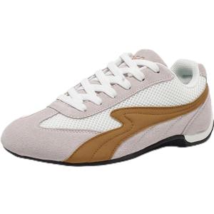 OFG Women's Fashion Retro Sneakers Slip-Resistant Walking Shoes Lace Up Low Top Causal Tennis Skate Shoes