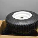 GICOOL 16x6.50-8 Riding Lawn Mower Rubber Tire and Wheel, 2 Pcs Replacement 16x6.5-8nhs Garden Tractor Lawnmower Tyre, Bearing Bore 3/4" & 5/8", 3"-4.5" Centered Hub