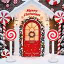 2 Pcs Christmas Inflatable Outdoor Decorations 4 FT Christmas Candy Inflatable Column Decoration for Winter Xmas Lawn Yard Garden Home Decor