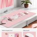 YSAGi Leather Desk Protector, Office Mat, Large Mouse Mat, Non-Slip PU Leather Blotter, Laptop Desk Mat, Waterproof Writing Pad for Office and Home(Light Pink, 63" x 24")