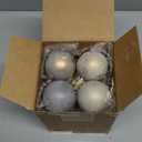 Yunlly 12 Pcs Textured Christmas Ball Ornaments 2.36'' Neutral Christmas Tree Decor Modern Vintage Brown Hanging Decor Shatterproof Home Ornaments for Rustic Large Farmhouse (Retro White)