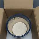 Ceramic Plant Pot - 8 Inch Planter for Indoor Outdoor Plants, Round Flower Pots with Drainage and Tray, Home Office Decor, Blue