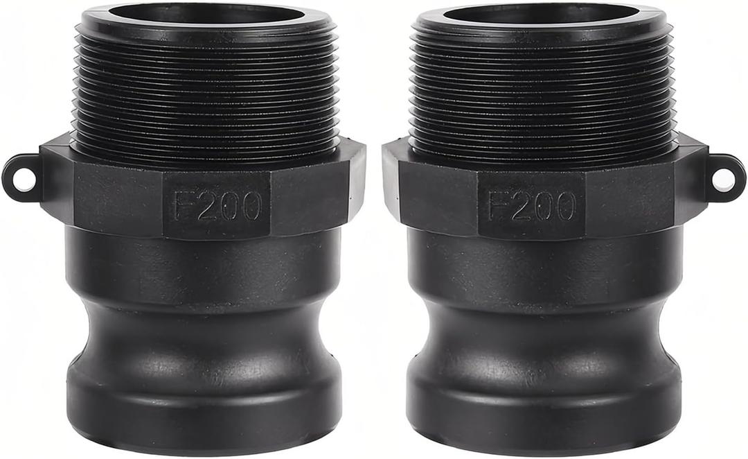 BYH 2pcs Type F Standard Camlock Couplings Camlock Fittings Poly, 2 in Cam Groove Fitting Male Camlock Quick Conversion Connector Cam Latch Fittings Standard Couplings