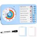 2-in-1 Visual Timer with Task Board for ADHD & Autism, Dry Erase Chore Chart and Visual Schedule for Kids & Adults, Rainbow Countdown Timer for Classroom, Home, Homeschooll (Blue)