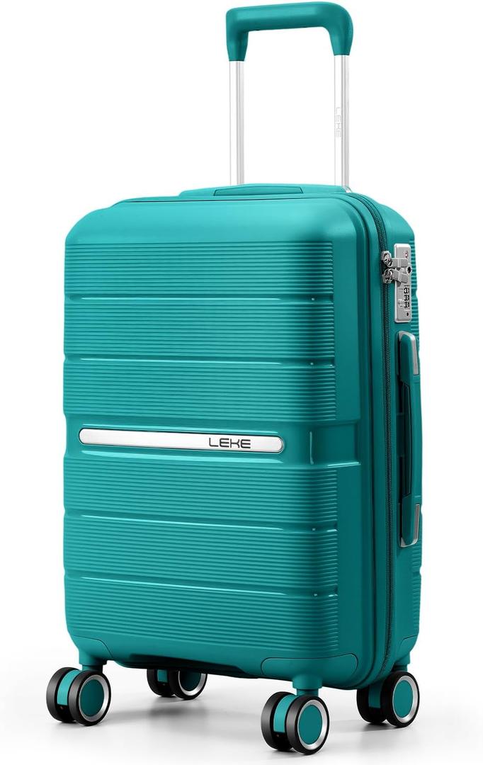 20 Inch Carry-on Luggage with Spinner Wheels, Hard Shell Suitcase with TSA Lock, Airline Approved, Rolling Suit Case for Travel Weekend Trips, Dark Teal Color