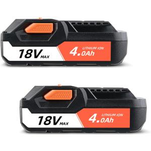 VINIDA 4.0Ah 2Pack R840085 Replacement for Ridgid 18V Battery Compatible with Ridgid Battery R840087 R840086 R840083 R840089 AC840085 AC840086 AC840087P AC840089 Power Tools