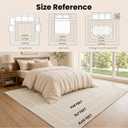 WEKELL Washable Easy Jute Rug 8x10, Non Slip, Indoor Outdoor Natural Color Fiber Area Rugs for Living Room, Bedroom, Kitchen, Patio, Boho Woven Design Easy-Cleaning Outside Carpet 8 x 10, Cream