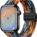 Nylon Sport Loop Watch Bands Compatible with Apple Watch Band Ultra 2 1 49mm 45mm 44mm 42mm 41mm 40mm 38mm, Soft Braided Woven Magnetic Clasp Strap for iWatch Series 10/9/8/7/6/5/4/3/SE,Women Men