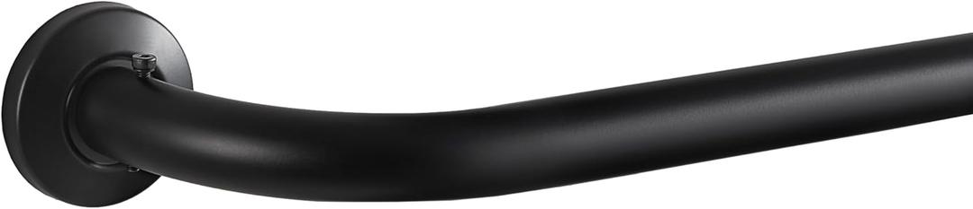 Eclipse Barnes Curtain Rods, Blackout Curtain Rod, 1 Inch Wrap Around Adjustable Curtain Rod, Curtain Rods For Windows 48 to 86 Inch, Matte Black Curtain Rod