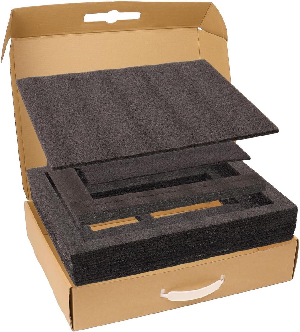 Laptop Shipping Box with Protection Foam, Fit Up to 17 Inches, Notebook Laptop Boxes for Packaging Small Business, Cardboard Computer Container for Shipping (Brown)