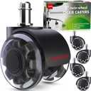 SEDDOX Office Chair Wheels Replacement Set of 5 - Dual 2 Inch Soft Chair Casters for Hardwood Vinyl Tile - Heavy Duty & Safe for All Floors - Fit Most Computer Gaming & Desk Chairs - Black